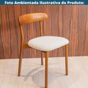 Ver imagem 5 de Kit 2 Cadeiras Natura Domann Design Assento Estofado em Linho Off White e Base de Madeira