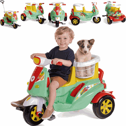 Carrinho Duo Color 2 Lugares Calesita de Passeio e Pedal Moto - 3