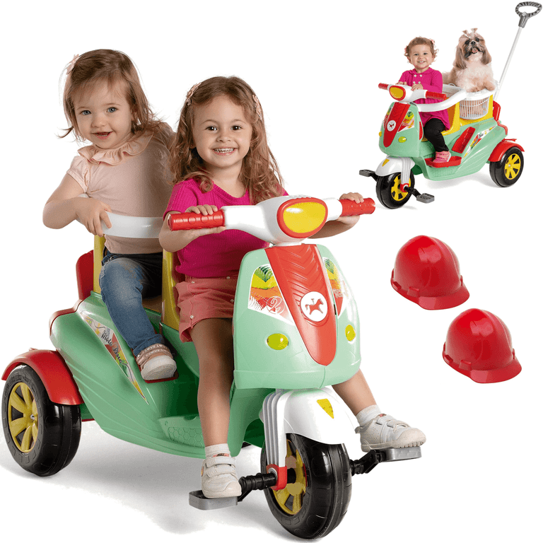 Carrinho Duo Color 2 Lugares Calesita de Passeio e Pedal Moto