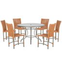 Ver imagem 1 de Mesa Ascoli 120 Cm com 6 Cadeiras Cannes de Alumínio Trama Terra Cota