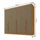 Ver imagem 3 de Guarda-Roupa 100% MDF 6 Portas 3 Gavetas Lisboa Yescasa Bege/Cinamomo/Cappuccino