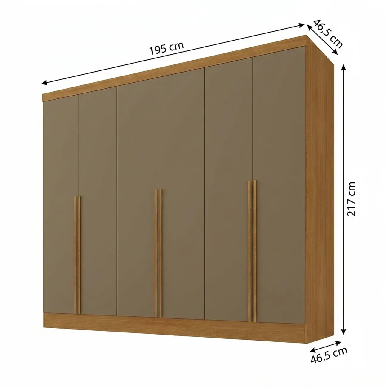 Ver imagem 3 de Guarda-Roupa 100% MDF 6 Portas 3 Gavetas Lisboa Yescasa Bege/Cinamomo/Cappuccino