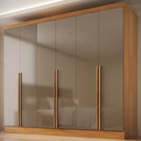 Ver imagem 1 de Guarda-Roupa 100% MDF 6 Portas 3 Gavetas Lisboa Yescasa Bege/Cinamomo/Cappuccino