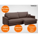 Ver mais imagens de Sofá Tango 2,40M Sem Caixa, Retrátil e Reclinável Velosuede Chocolate - Netsofás