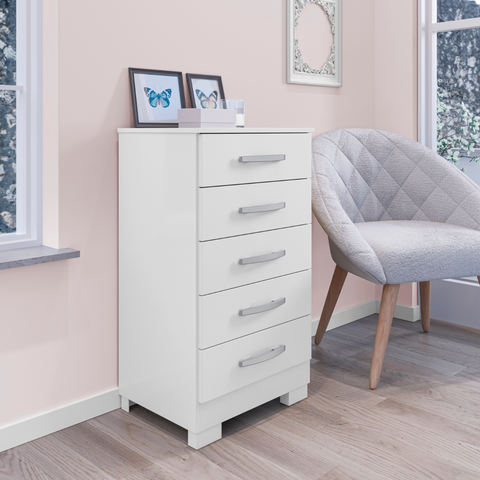 Cômoda com 5 Gavetas Areal Branco