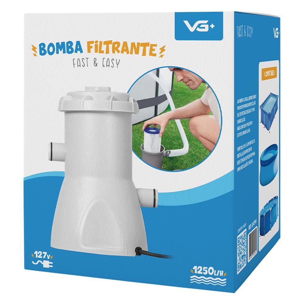 Bomba Filtro 1250l/h para Piscina Inflável e Estrutural + 2 Cartuchos Refil Vg Plus - 6
