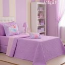 Ver imagem 1 de Kit Cobre Leito Solteiro Colcha Stitch e Angel Infantil 4 Peças:divina Bailarina Lilás