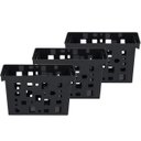 Ver imagem 6 de Kit Organizadores de Pastas Suspensas Dellocolor 3 Caixas Arquivos Pretas Porta Documentos