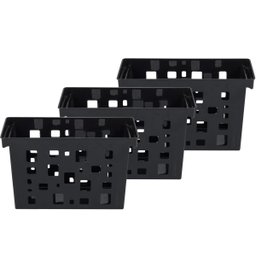 Kit Organizadores de Pastas Suspensas Dellocolor 3 Caixas Arquivos Pretas Porta Documentos - 6