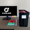 Ver imagem 4 de Kit Organizadores de Pastas Suspensas Dellocolor 3 Caixas Arquivos Pretas Porta Documentos