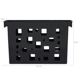Kit Organizadores de Pastas Suspensas Dellocolor 3 Caixas Arquivos Pretas Porta Documentos - 3