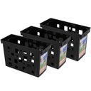 Ver imagem 1 de Kit Organizadores de Pastas Suspensas Dellocolor 3 Caixas Arquivos Pretas Porta Documentos