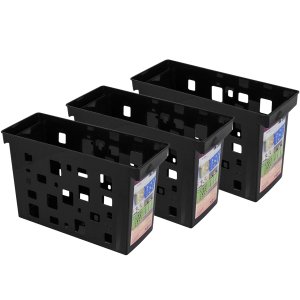 Kit Organizadores de Pastas Suspensas Dellocolor 3 Caixas Arquivos Pretas Porta Documentos