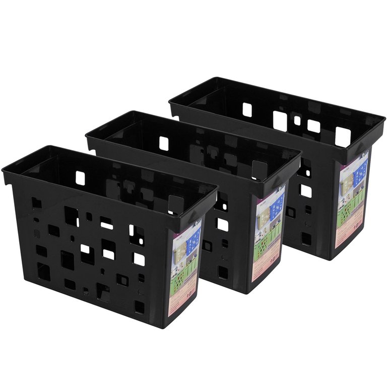 Kit Organizadores de Pastas Suspensas Dellocolor 3 Caixas Arquivos Pretas Porta Documentos