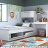 Cama de Solteiro com Armário e Escrivaninha Tokio Branco Cj070 Art In Móveis - 4