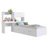 Cama de Solteiro com Armário e Escrivaninha Tokio Branco Cj070 Art In Móveis - 1