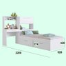 Cama de Solteiro com Armário e Escrivaninha Tokio Branco Cj070 Art In Móveis - 5