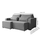 Ver imagem 2 de Sofá Baroni no Tecido Linho Modular com 2 Acentos e Conjunto de Almofadas Soltas e 1 Dispositivo Usb