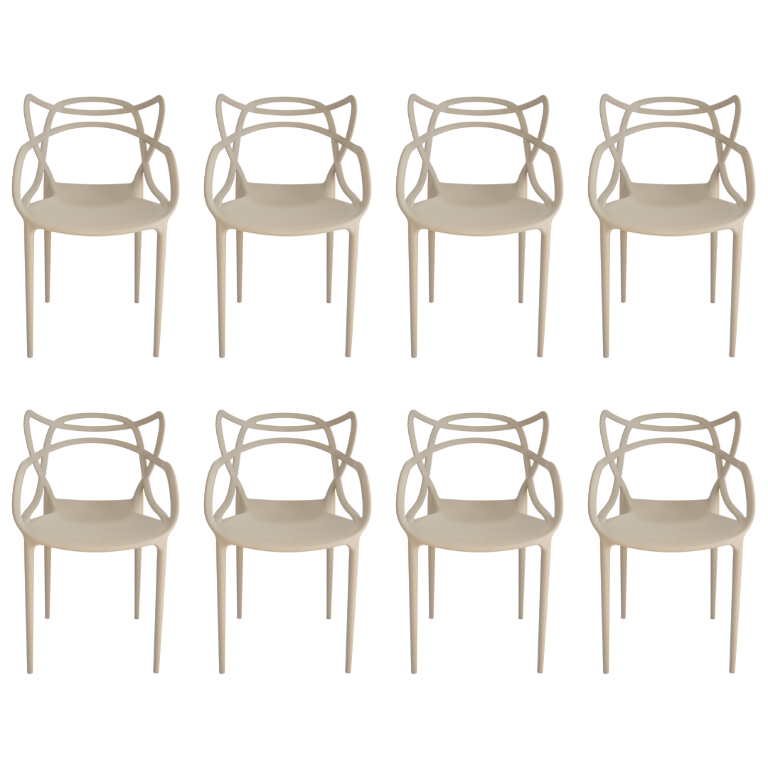 Cadeira Allegra Nude Top Chairs - kit com 8
