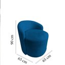 Ver imagem 7 de Kit 2 Poltronas Decorativa Yara Orgânica Couro Azul Marinho