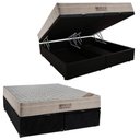 Ver imagem 1 de Cama Box Baú King Suede Bipartido+ Colchão King Ortobom Airtech Molas SpringPocket 65x193x203