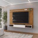 Ver imagem 2 de Painel Rio com Ripas e Prateleira Freijó com Off White