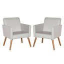 Ver imagem 2 de Kit 2 Poltronas Corino Escritório Consultório, Sala, Recepção:corino Bege