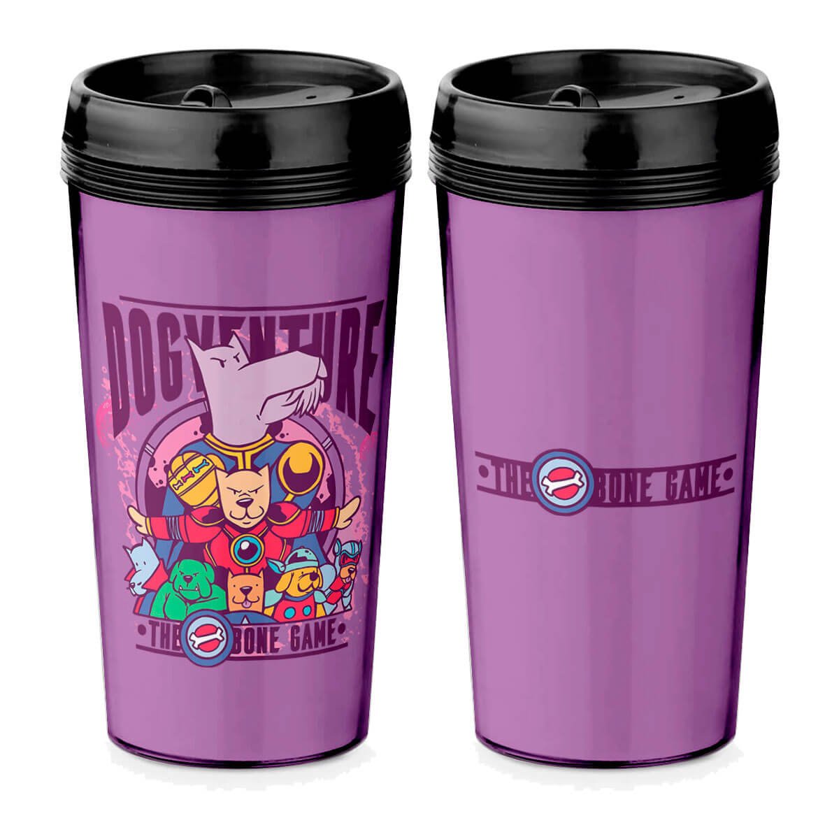 Copo Viagem 520ml Dogventure Vingadores Dogs Bone Game Geek Nerd Presente Super - 3
