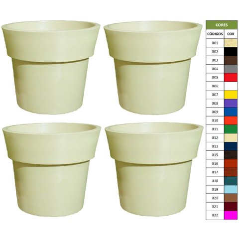 Kit 4 Vasos Plantas Frutífera hortaliças 45x50 Ibiza Polietileno BGPLASTICOS V945 VINHO BORDO 021