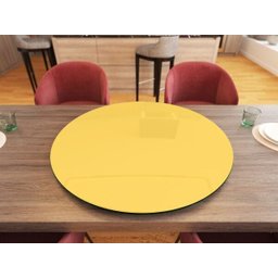 Prato Giratório de Mesa 110 cm em Vidro Temperado 8mm - Cor Aspen Gold - 1