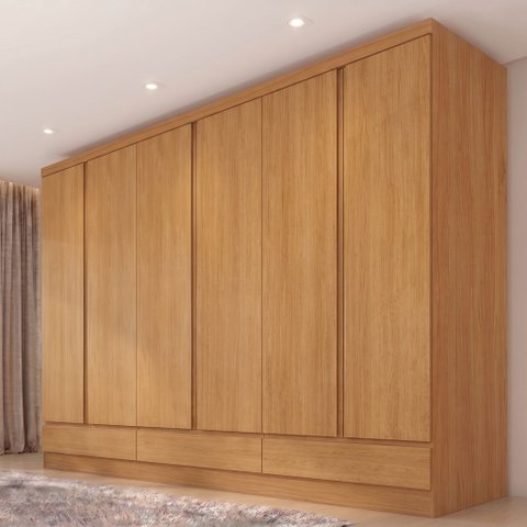 Guarda-Roupa Casal 06 Portas 09 Gavetas 100% MDF Imperial Marrom/Cinamomo