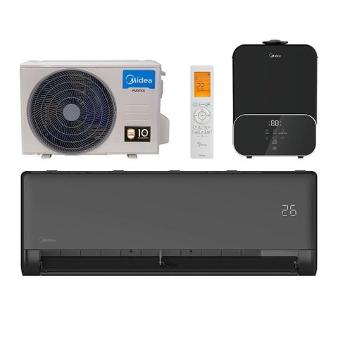 Ar Condicionado Split 12000 BTUS Inverter Ai Ecomaster Preto Q/F Midea 220V + Umidificador Master