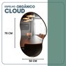 Espelho Orgânico 70x50cm Moldura em Couro Ecológico Cloud - 3