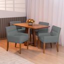 Ver imagem 2 de Kit 6 Cadeiras para Mesa de Jantar Angel Base Madeira Corano Cinza - Nexta Casa
