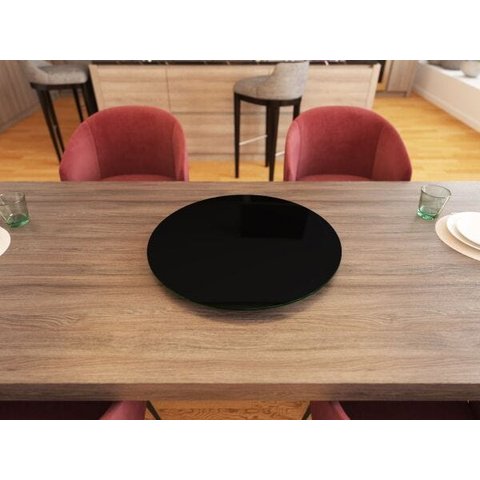 Prato Giratório de Mesa 70 cm em Vidro Temperado 8mm - Cor Preto