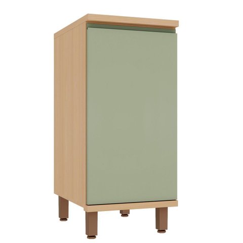Balcão para Cozinha 100% MDF 40 cm 1 Porta Lótus Carvalho/Verde