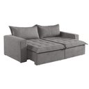 Ver imagem 1 de Sofá Cama 2 Lugares Retrátil Reclinável Linho M-184 Martins Cinza