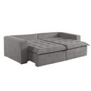 Ver imagem 2 de Sofá Cama 2 Lugares Retrátil Reclinável Linho M-184 Martins Cinza