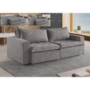 Ver imagem 3 de Sofá Cama 2 Lugares Retrátil Reclinável Linho M-184 Martins Cinza
