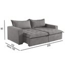 Ver imagem 5 de Sofá Cama 2 Lugares Retrátil Reclinável Linho M-184 Martins Cinza