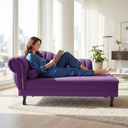 Ver imagem 1 de Recamier Decorativo Divã Amsterdã 187cm Lado Direito Veludo Roxo