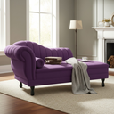 Ver imagem 2 de Recamier Decorativo Divã Amsterdã 187cm Lado Direito Veludo Roxo