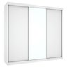 Guarda-Roupa Casal 3 Portas de Correr com Espelho Europa Branco - 1