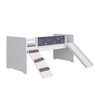Cama Infantil Playground Menino Menina 195cm com Escorregador, Rampa e Lousa Branca - 1