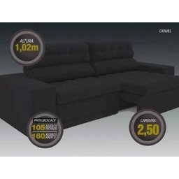 Sofá 5 Lugares Net Carmel Assento Retrátil e Reclinável 2,50M - 3