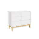 Ver imagem 4 de Quarto de Bebê Guarda Roupa Classic + Cômoda 6 Gavetas Madeira Natural Branco Fosco
