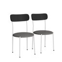 Ver imagem 2 de Kit 2 Cadeiras de Jantar Estofadas Ergonômicas 288 Branco e Cinza