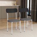 Ver imagem 1 de Kit 2 Cadeiras de Jantar Estofadas Ergonômicas 288 Branco e Cinza