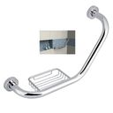 Ver imagem 1 de Barra de Apoio Alça Inox Cadeirante Idoso Corrimao Acessibilidade Angular Box Banheiro Saboneteira