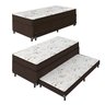 (2 em 1) Cama Solteiro Ortopédico com Auxiliar - Suede Marrom - 1